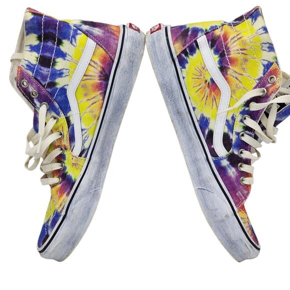 VANS Sk8 Hi Shoes Mens 11 Womens 12.5 Colorful Tie Dye High Tops Skate Sneakers